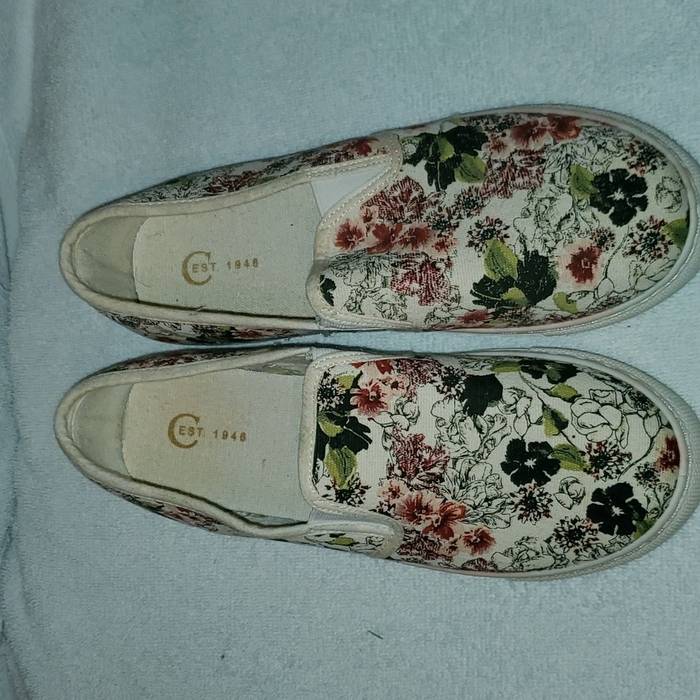 Cest.1946 slip on shoes printed flowers